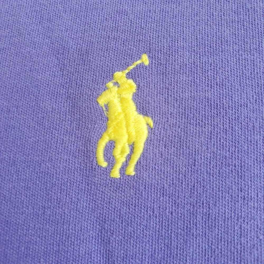Polo Ralph Lauren Men's Large Purple Polo Shirt Custom Fit Yellow Pony Logo L
